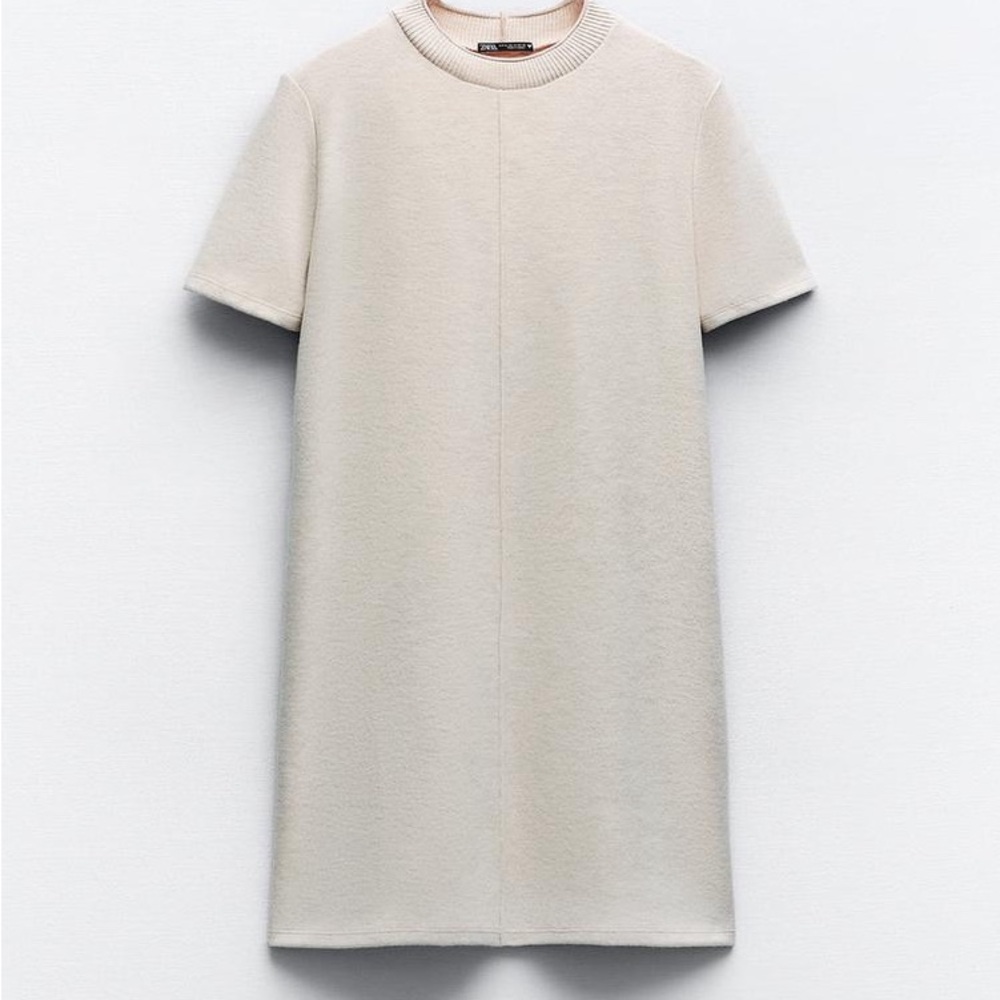 Zara Knit Cream Mini Dress
